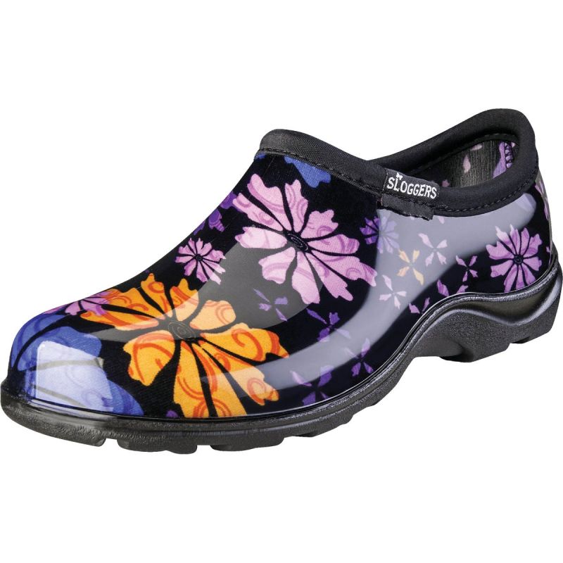 Sloggers Garden Shoe Size 8, Black With Flower Design