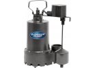 Superior Pump Cast Iron Submersible Sump Pump, Side Discharge 1/2 HP, 3300 GPH