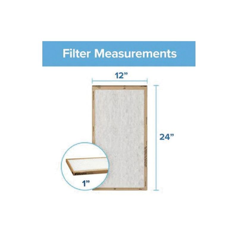 Filtrete FPL20-2PK-24 Air Filter, 24 in L, 12 in W, 2 MERV, For: Air Conditioner, Furnace and HVAC System (Pack of 24)