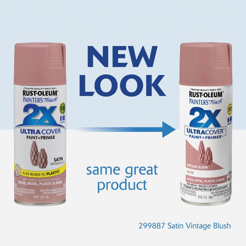Rust-Oleum Painter&#039;s Touch 2X Ultra Cover Paint + Primer Spray Paint Vintage Blush, 12 Oz.