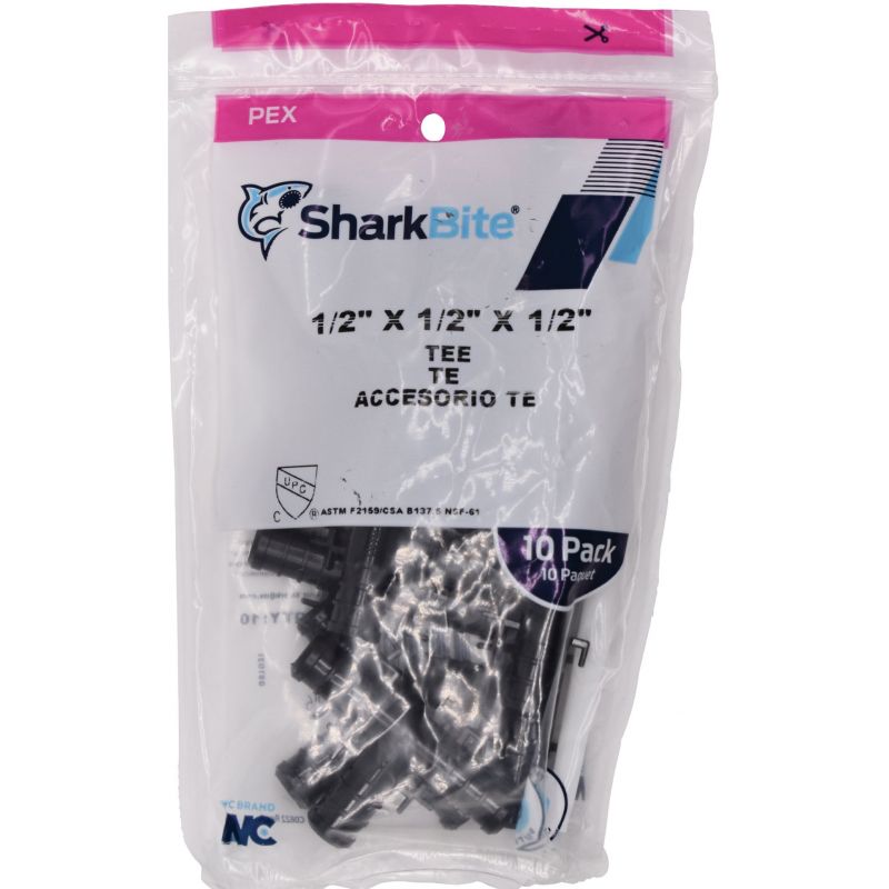 SharkBite Poly-Alloy Barb PEX Tee 3/4 In. X 3/4 In. X 1/2 In. Barb