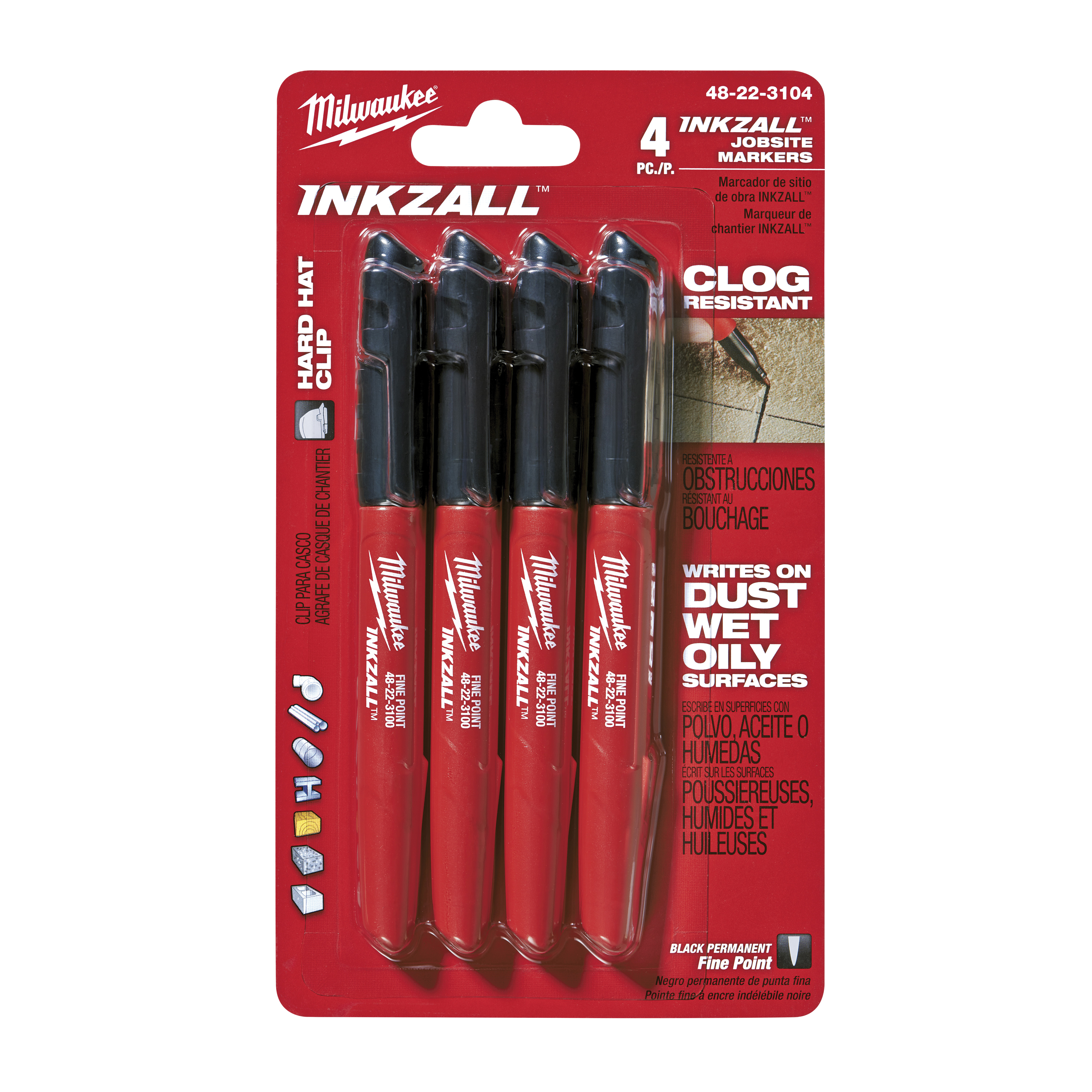 Buy Milwaukee INKZALL 48-22-3711 Liquid Paint Marker, M Lead/Tip, White  Lead/Tip, Bullet, Chisel Lead/Tip