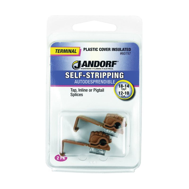Jandorf 60797 Terminal, 18 to 14 AWG Wire, Plastic Insulation, Brown Brown