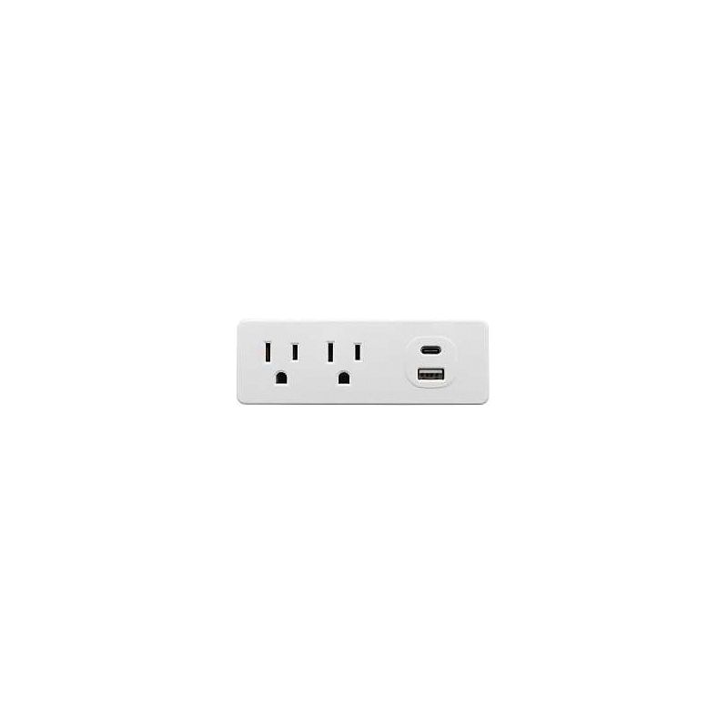 PowerZone ORPBUC013 Outlet Tap, 3.1 A, 2-USB Port, 2-Outlet, White White
