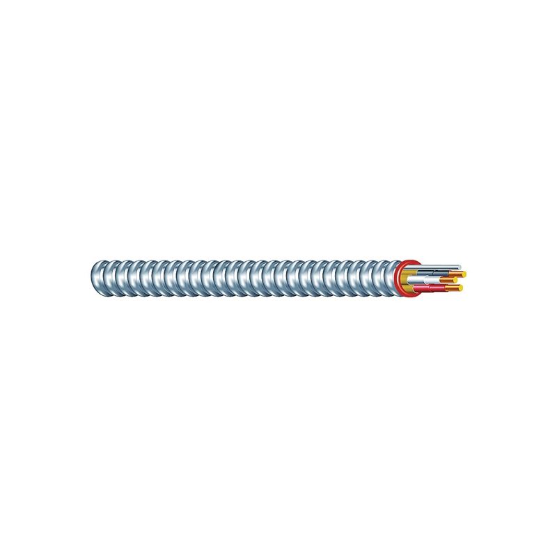 Southwire Duraclad 55278521 Armored Cable, 14 AWG Cable, 3 -Conductor, Copper Conductor, THHN/THWN Insulation