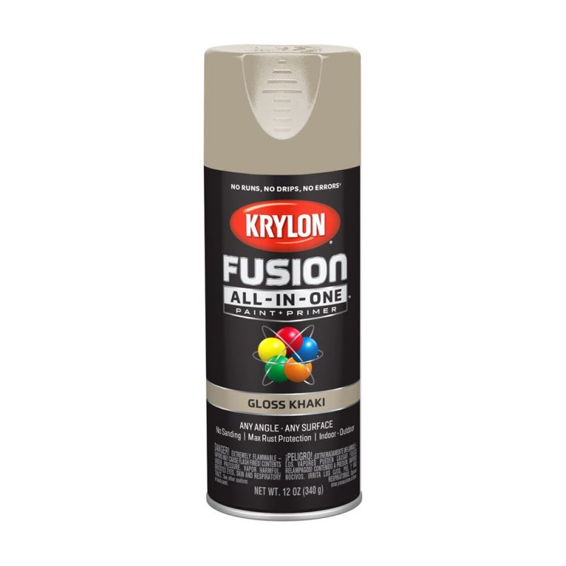 Krylon K02713007 Spray Paint, Gloss, Khaki, 12 oz, Can Khaki