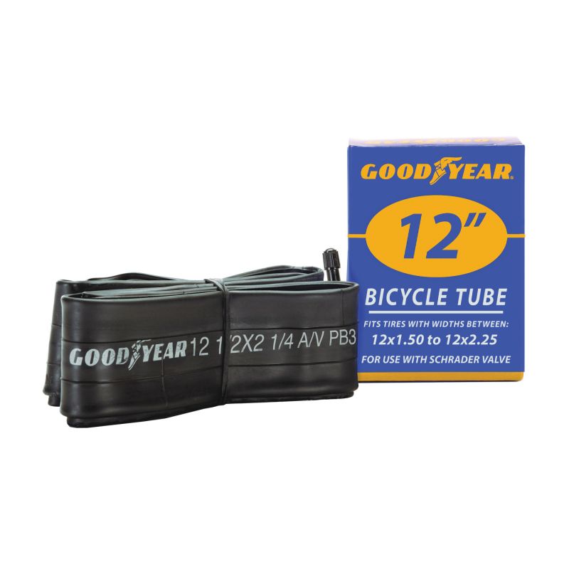 Kent 91073 Bicycle Tube, Butyl Rubber, Black, For: 12 x 1-1/2 to 2-1/4 in W Bicycle Tires Black