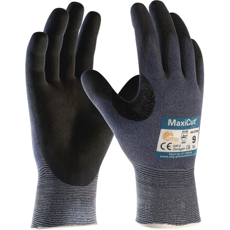 MaxiCut Ultra Nitrile Coated Glove XL, Black &amp; Blue