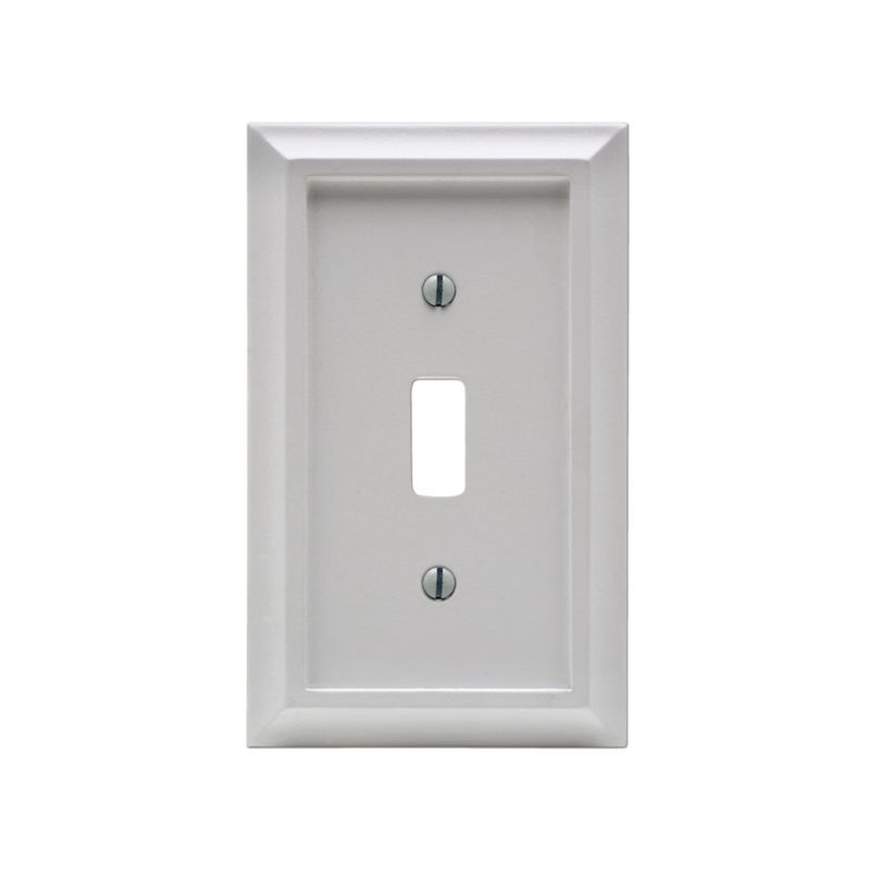 Amerelle 2040TW Wallplate, 1 -Gang, Wood, White White (Pack of 4)