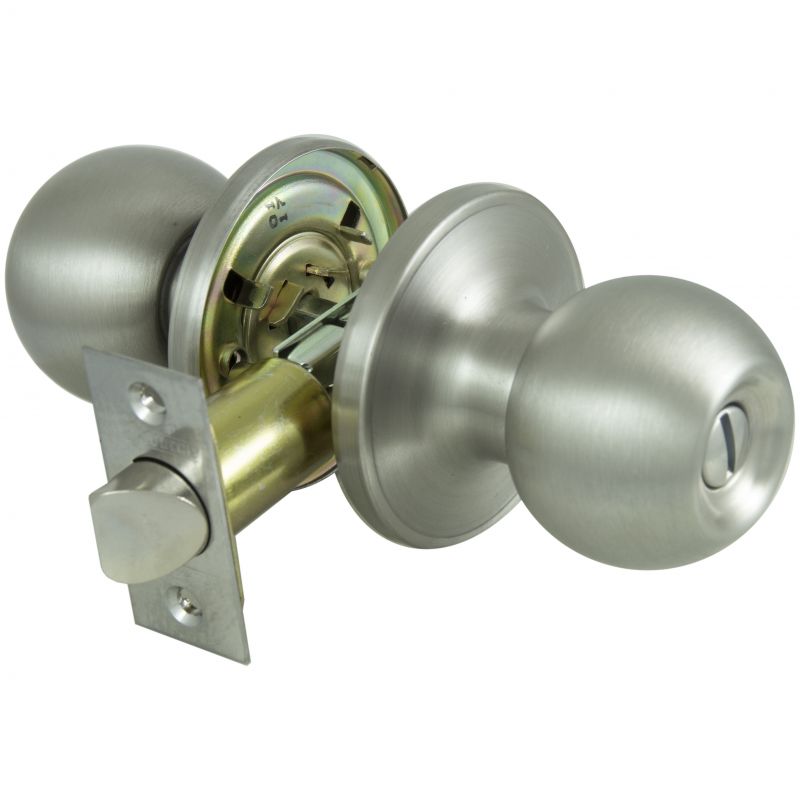 ProSource Privacy Lockset, Tubular Design, Stainless Steel