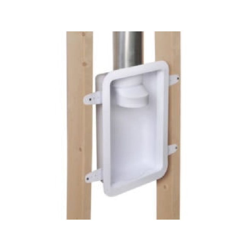 Dundas Jafine DRB4XZW Dryer Vent Box, 20-1/2 in L, 17-1/2 in H, 4.8 in Vent Hole, Polystyrene, White White