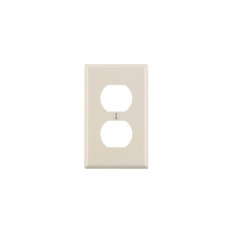 Leviton 78003 Receptacle Wallplate, 4-1/2 in L, 2-3/4 in W, 1 -Gang, Thermoset, Light Almond, Smooth Light Almond