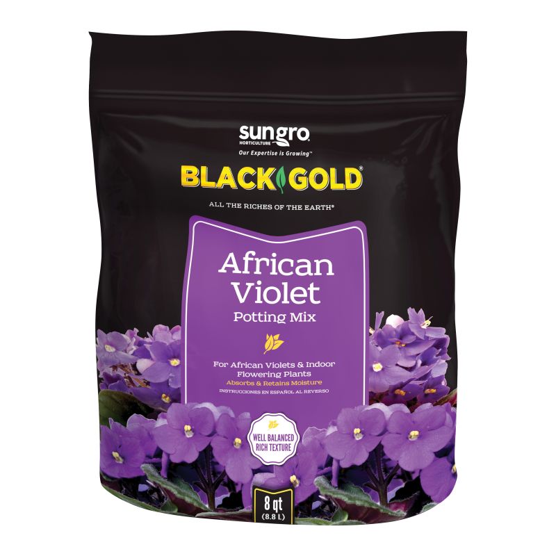 sun gro BLACK GOLD 1410502 8 QT P African Violet Potting Mix, Granular, Brown/Earthy, 240 Bag Brown/Earthy