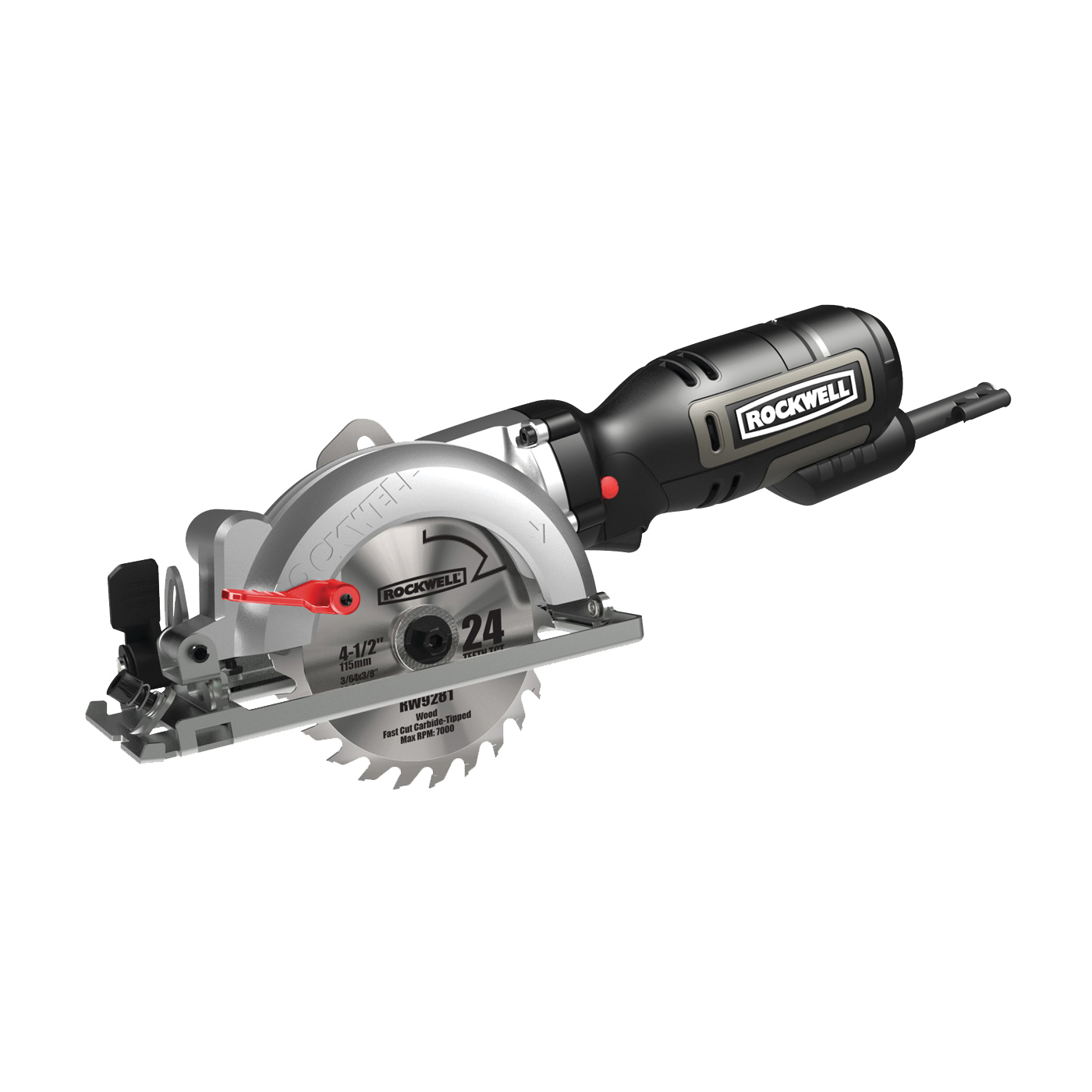 Buy Rockwell RK3441K Circular Saw, A, 4-1/8 in Dia Blade, 3/8 in Arbor,  1-1/8 in at 45 deg, 1-11/16 in at 90 deg D Cutting