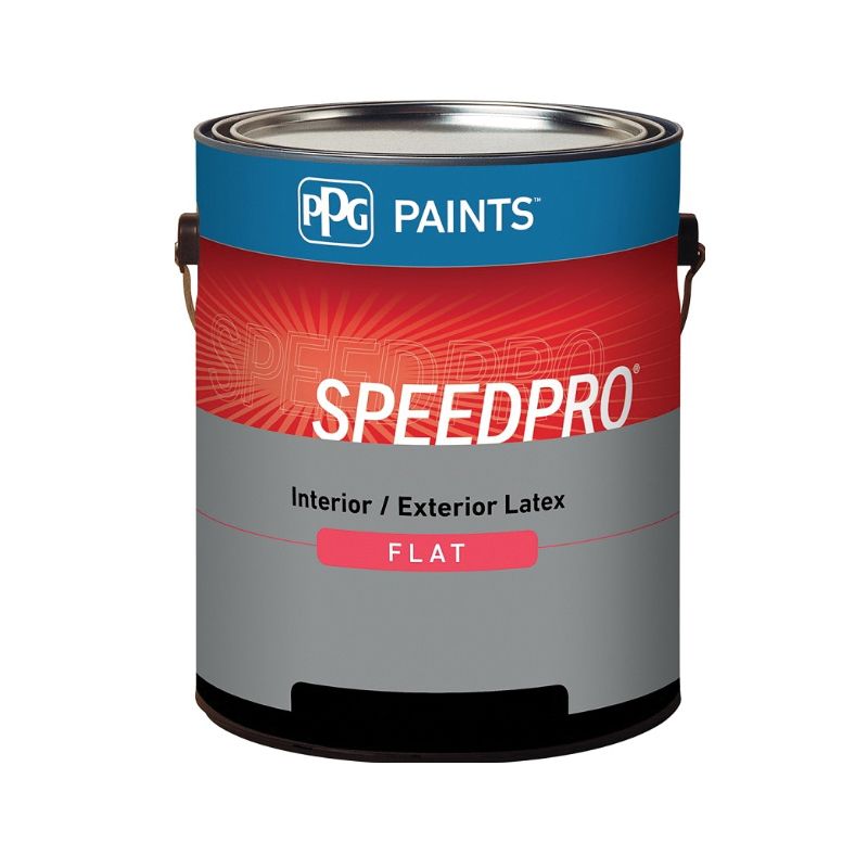 PPG SPEEDPRO 14-650/01 Interior Paint, Flat Sheen, White, 1 gal, 400 to 500 sq-ft/gal Coverage Area White