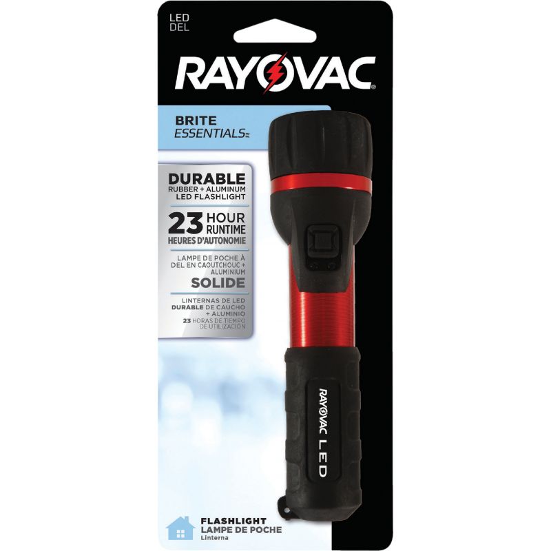 Rayovac Brite Essentials Aluminum LED Flashlight Black/Red