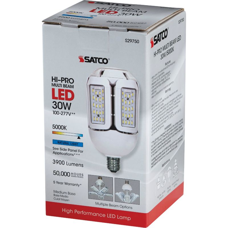 Satco Hi-Pro Corn Cob Medium Base Adjustable Beam LED High-Intensity Light Bulb