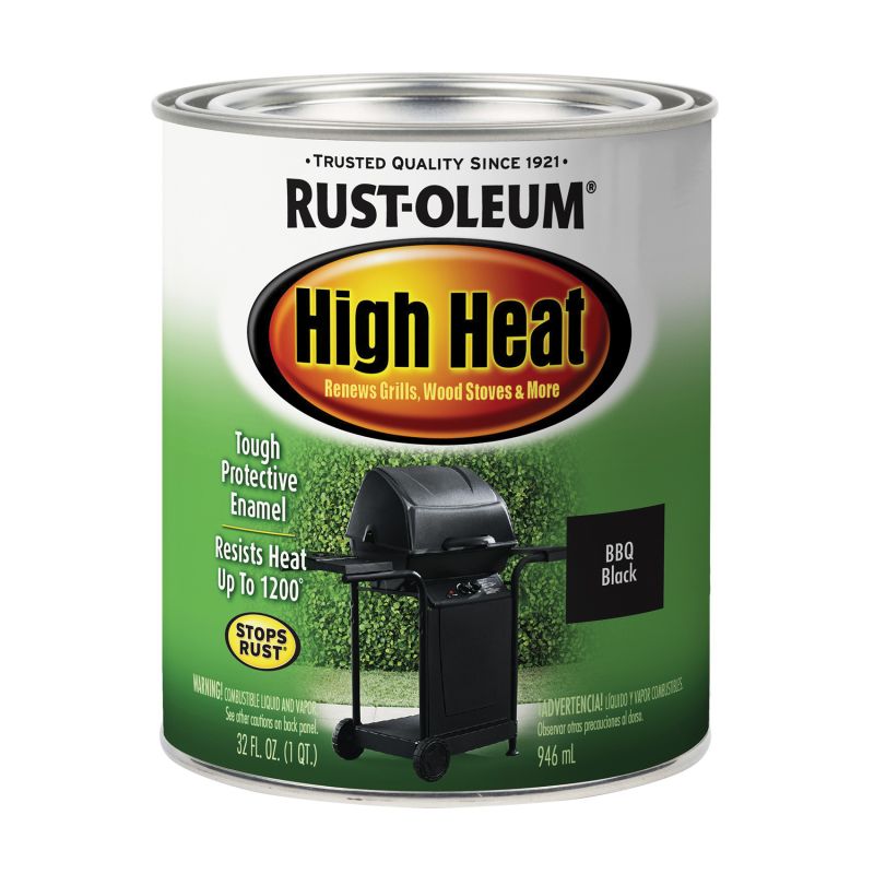Rust-Oleum Stops Rust 7778502 Enamel Paint, Satin, Black, 1 qt, Can, 260 to 520 sq-ft/gal Coverage Area Black