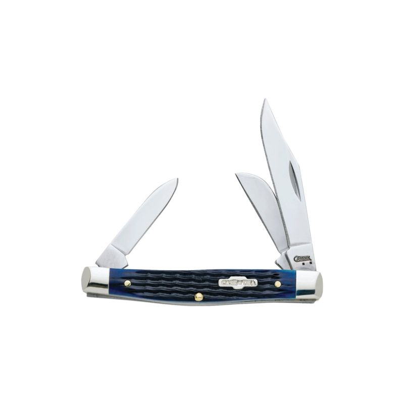 CASE 02806 Folding Pocket Knife, 2.42 in Clip, 1.58 in Sheep Foot, 1.57 in Pen L Blade, 3-Blade, Blue Handle 2.42 In Clip, 1.58 In Sheep Foot, 1.57 In Pen