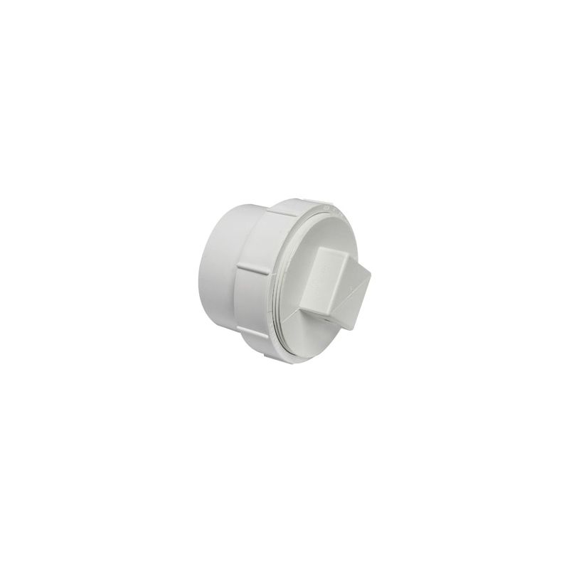 Canplas 414274BC Cleanout Body with Threaded Plug, 4 in, Spigot x FNPT, PVC, White White