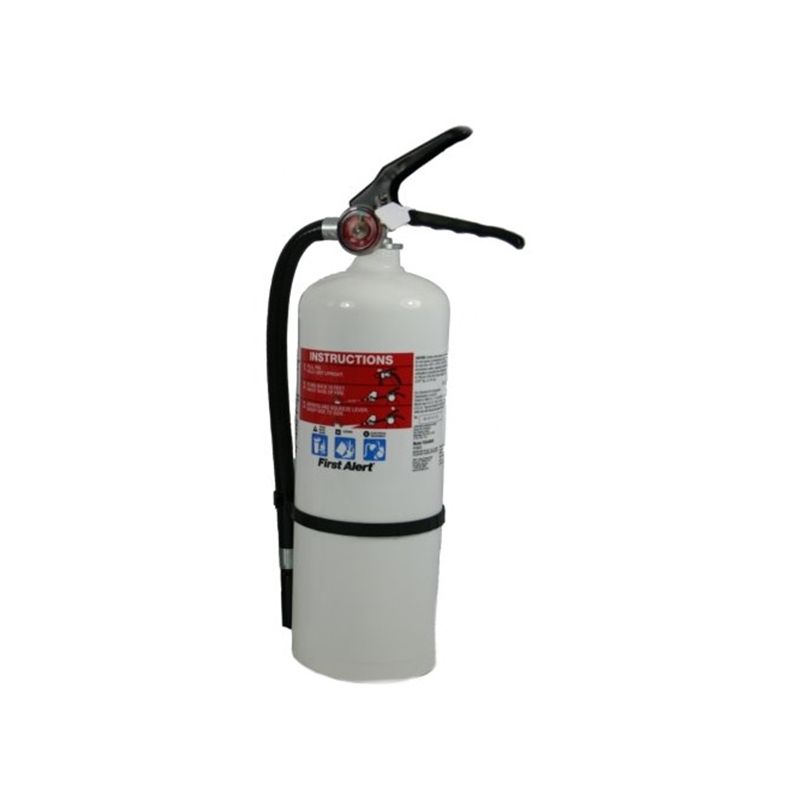First Alert HOME2 Rechargeable Fire Extinguisher, 5 lb, Monoammonium Phosphate, 2-A:10-B:C Class 5 Lb, White
