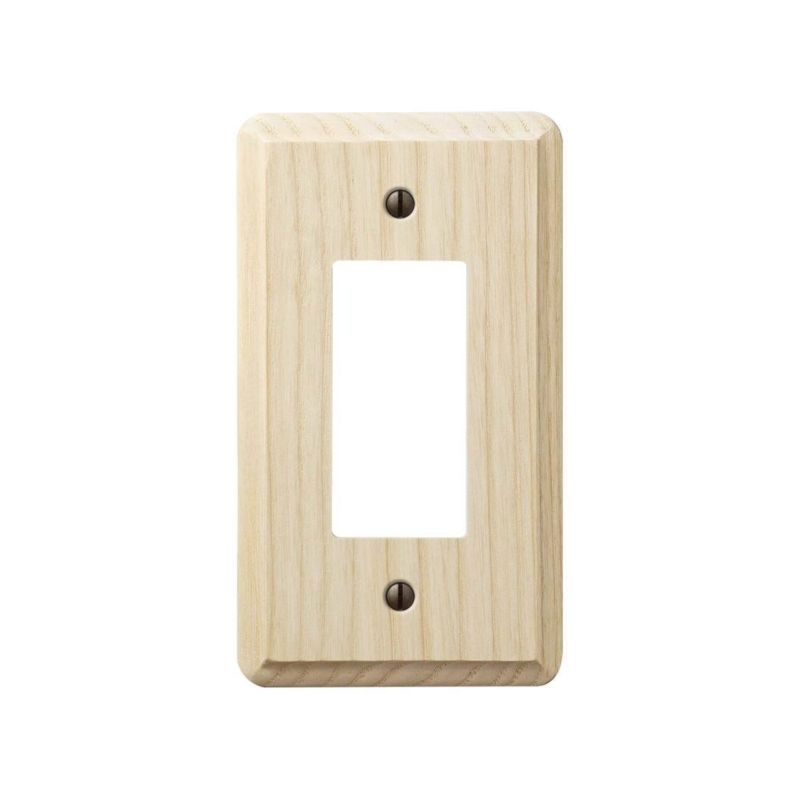 AmerTac Contemporary 401R Wallplate, 5-1/4 in L, 3 in W, 1 -Gang, Ash Wood