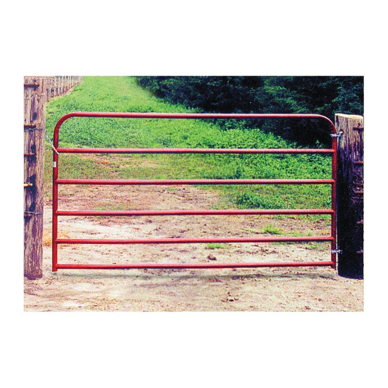 Behlen Country 40130141 Utility Gate, 168 in W Gate, 50 in H Gate, 20 ga Frame Tube/Channel, Red Red