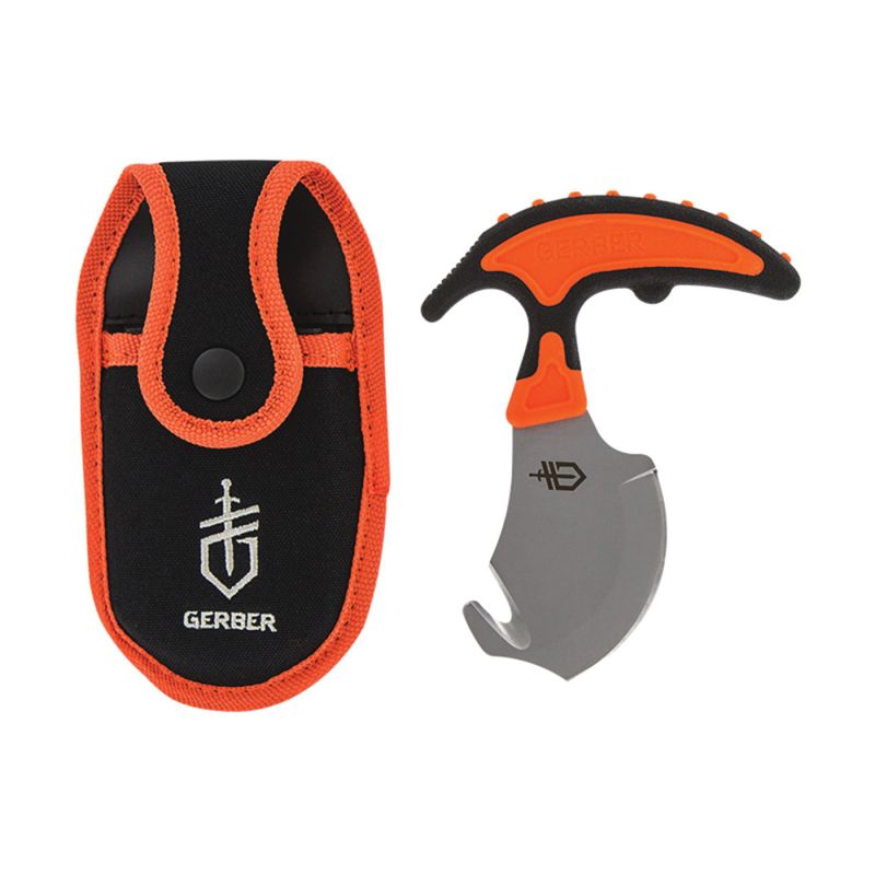 Gerber 31-002743N Skin and Gut Knife, Fixed, Polymer, Black/Orange Black/Orange