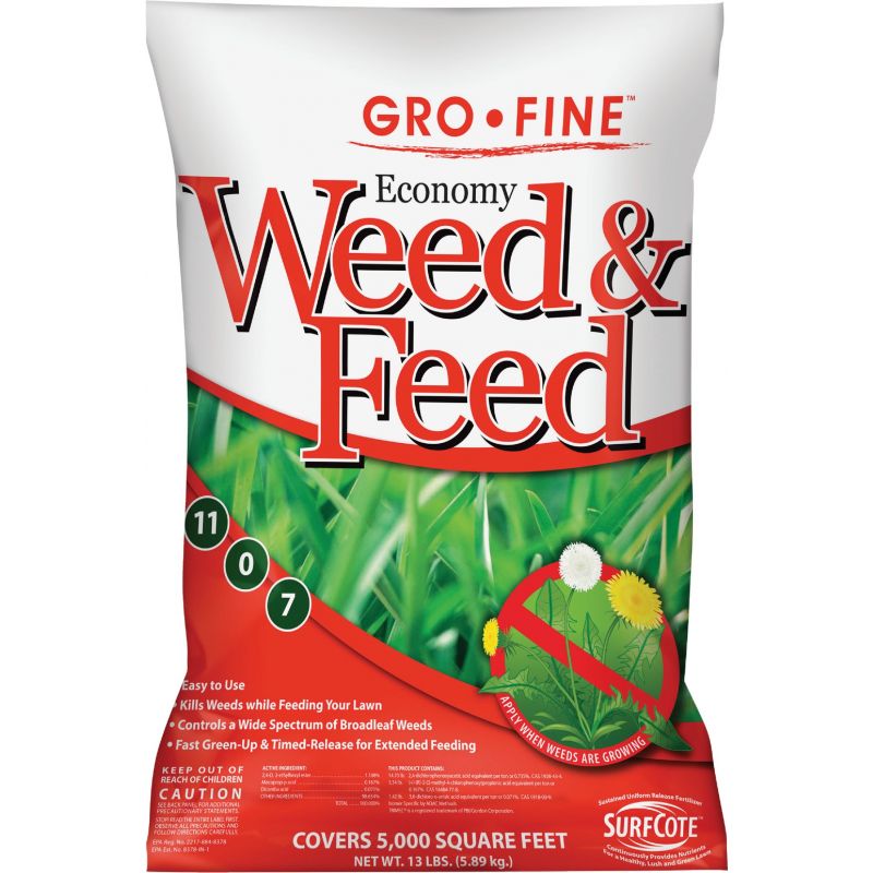 Gro-Fine Economy Weed &amp; Feed Lawn Fertilizer with Weed Killer 13 Lb.