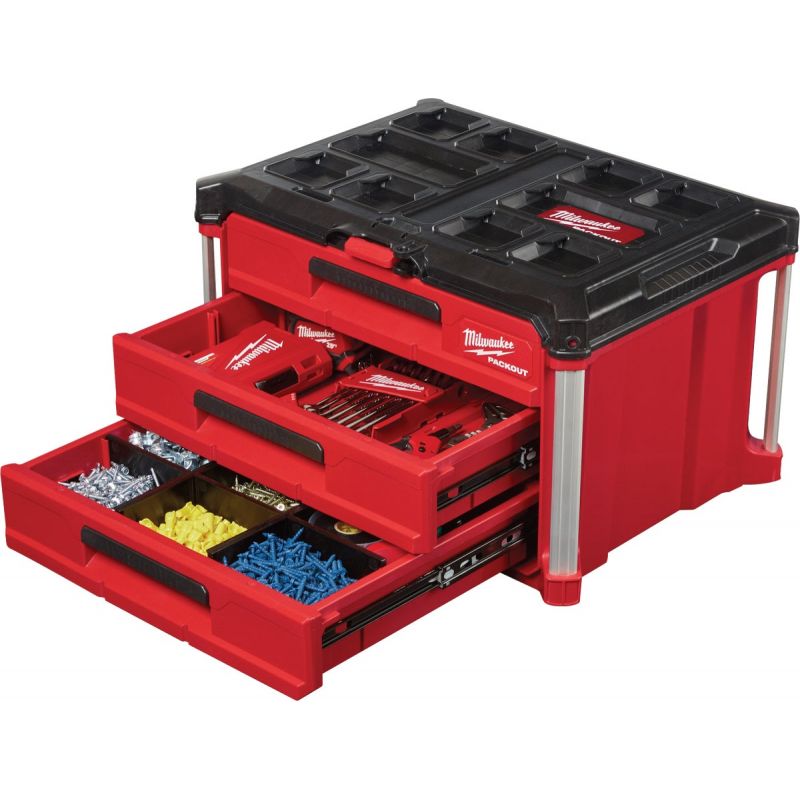 Buy Milwaukee PACKOUT Toolbox with Drawers 50 Lb., Red/Black