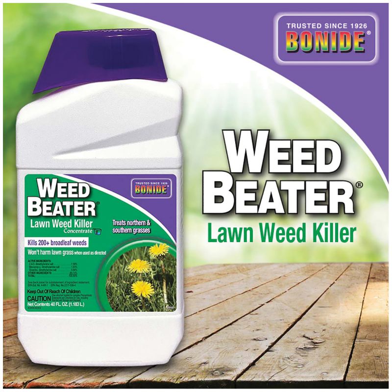Bonide Weed Beater 8940 Weed Killer, Liquid, Spray Application, 40 oz Bottle Brown
