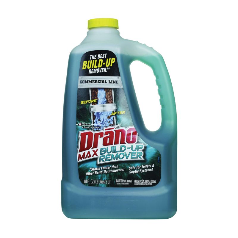 Drano Max Build-Up 00388 Clog Remover, Liquid, Green, Pleasant, 60 oz Bottle Green