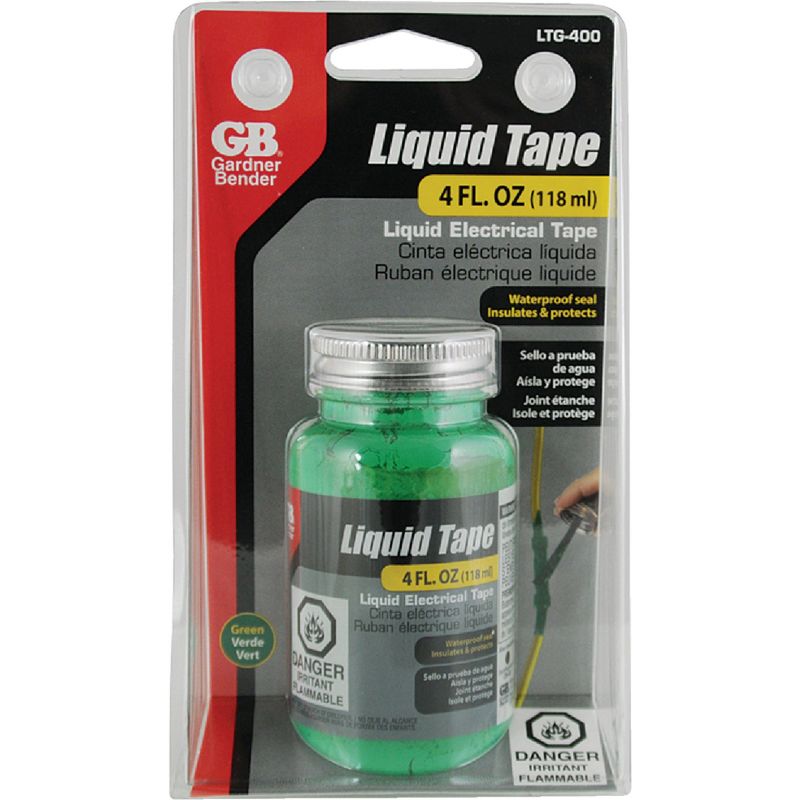 Liquid Electrical Tape, Waterproof Seal, All Indoor/Outdoor Uses, Includes  Brush, Green, 4oz, 1/Jar