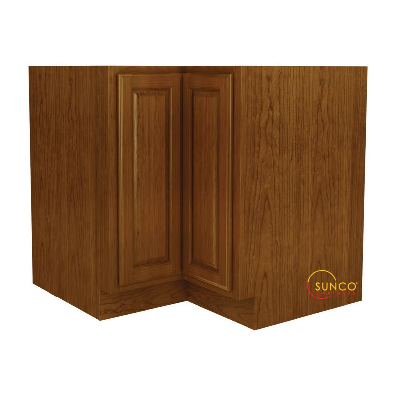 Sunco Randolph Series ER3612RT Base Cabinet, 36 in OAW, 25 in OAD, 34-1/2 in OAH, Wood, Amber, 1-Shelf, Assembled Amber