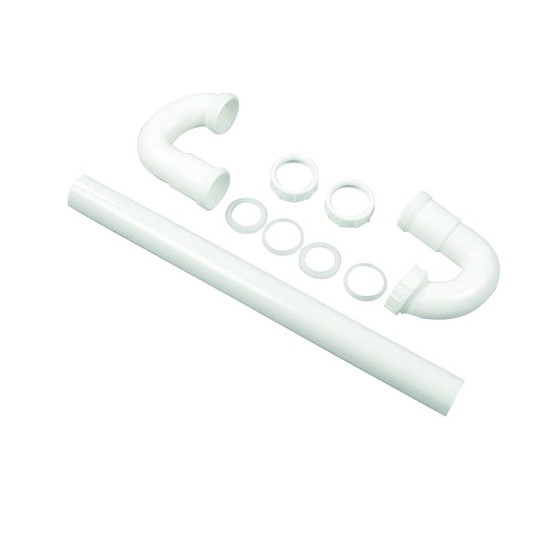 Danco 94007 S-Trap, 1-1/2 in, Slip, Plastic, White White
