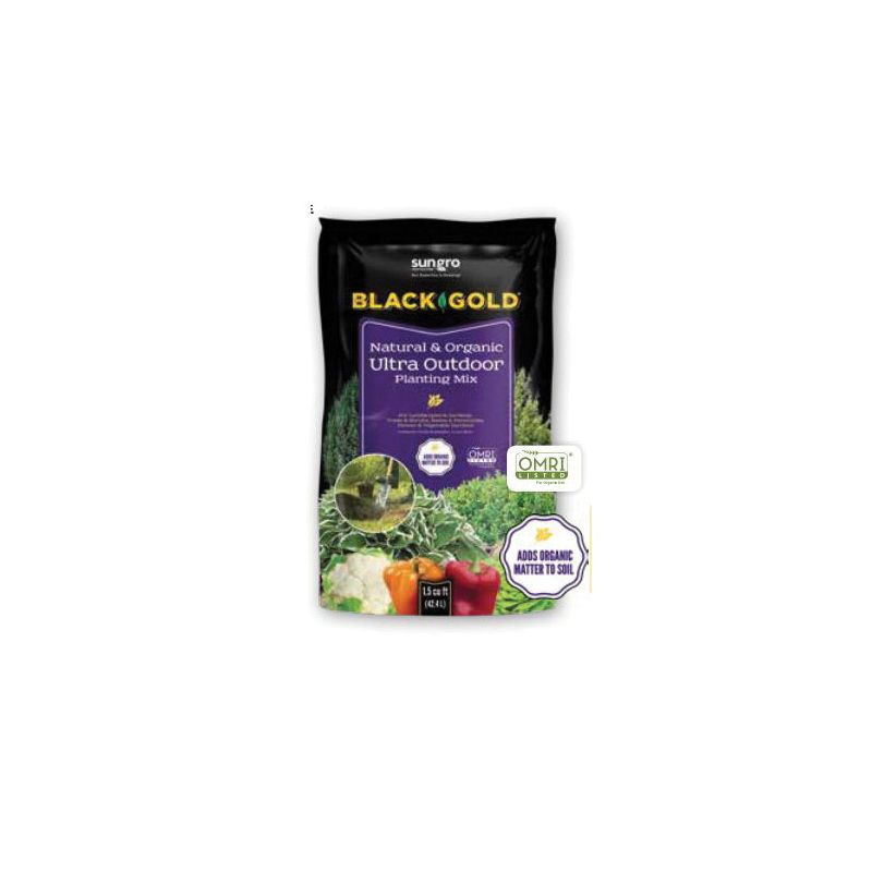 Black Gold 1423001.CFL1.5P Ultra Outdoor Planting Mix, 1.5 cu-ft Coverage Area, 1.5 cu-ft