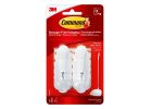 Command 17068 Wire Hook, 0.3 in Opening, 3 lb, 2-Hook, Metal/Plastic, White White