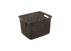 Sterilite 12736P06 Tall Weave Basket, 1.8 cu-ft Capacity, Plastic, Espresso, Rectangle 1.8 Cu-ft, Espresso