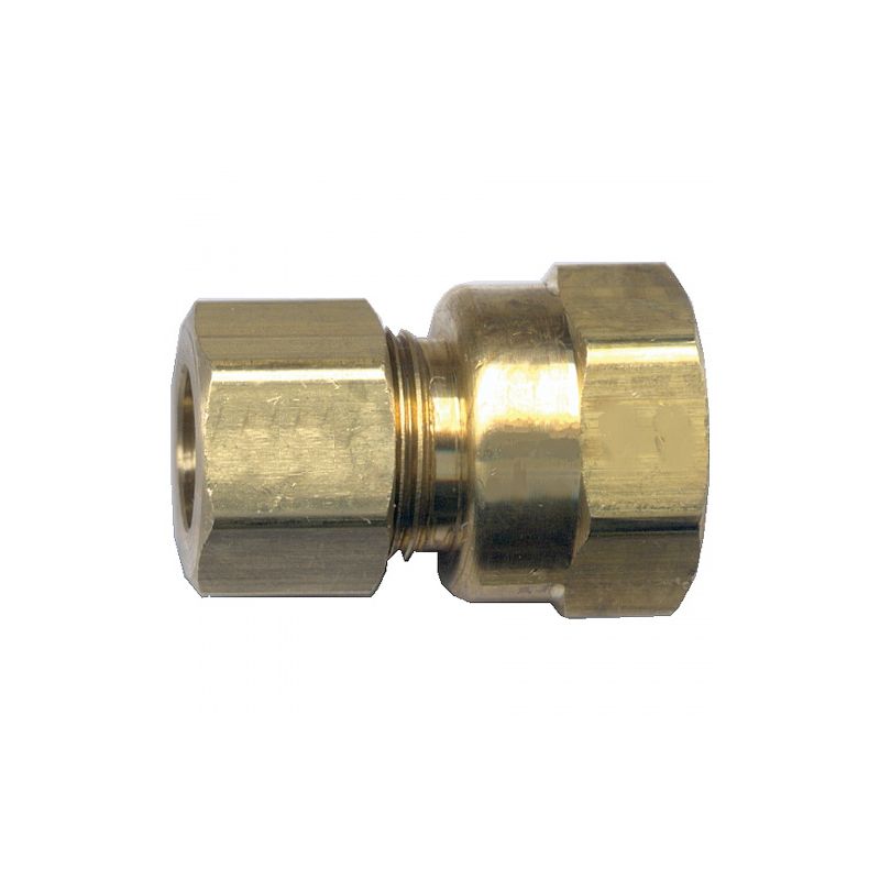 Fairview 66-6CP Pipe Connector, 3/8 in, Tube x Female, Brass, 200 psi Pressure