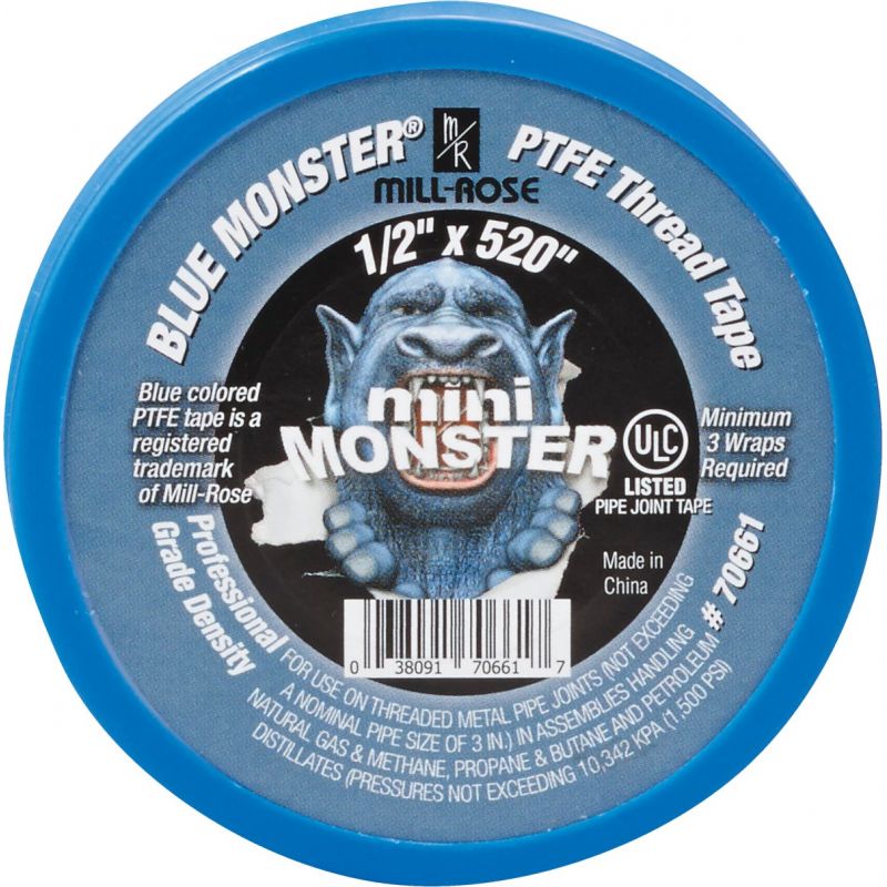 BLUE MONSTER Thread Seal Tape 1/2 In. X 520 In., Blue