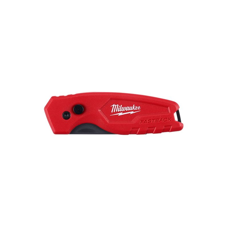Milwaukee FASTBACK Series 48-22-1500 Compact Utility Knife, 1.27 in L Blade, 0.02 in W Blade, Steel Blade, 1-Blade 1.27 In