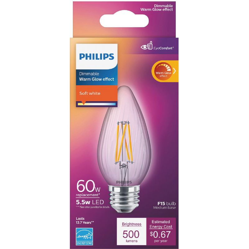 Philips Warm Glow F15 Medium Dimmable Post Light LED Decorative Light Bulb
