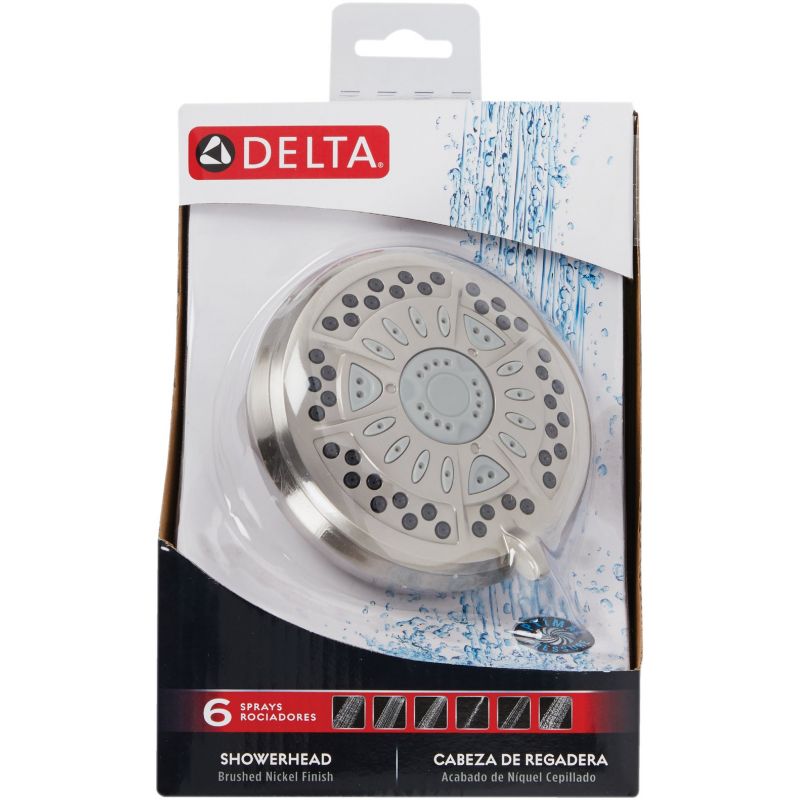 Delta 6-Spray Fixed Showerhead w/SpotShield
