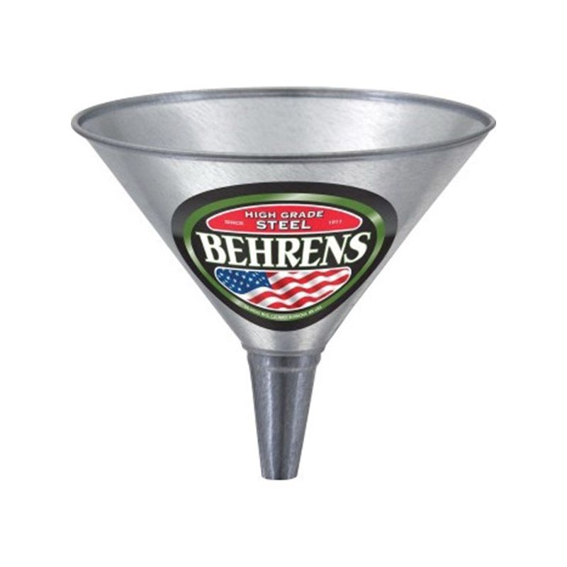 Behrens GF52 Funnel with Screen, 2 qt Capacity, Galvanized Steel, 7-3/4 in H 2 Qt