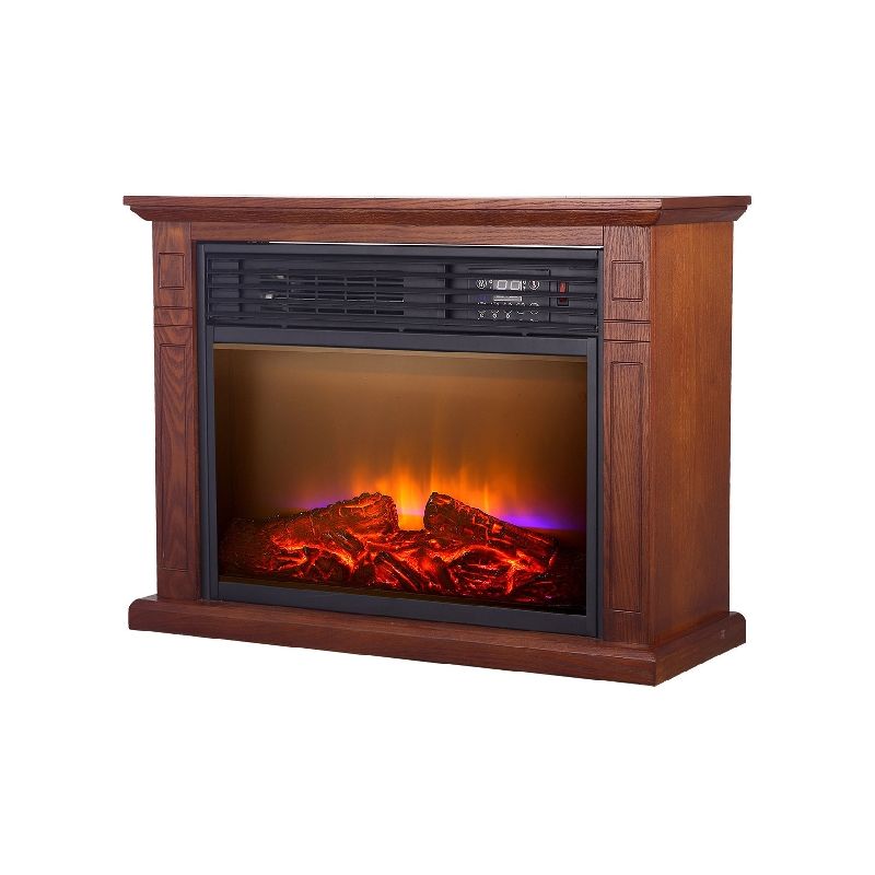 Comfort Glow Real Flame QF4570R Electric Fireplace, 29 in OAW, 11 in OAD, 22.7 in OAH, 4600 Btu Heating Vintage Oak