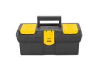 Stanley STST13011 Tool Box with Tote Tray, 1.1 gal, Plastic, Black/Yellow, 4-Compartment Black/Yellow