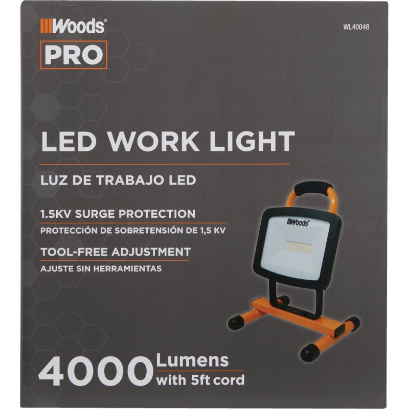 Woods LED Portable Work Light Orange &amp; Black