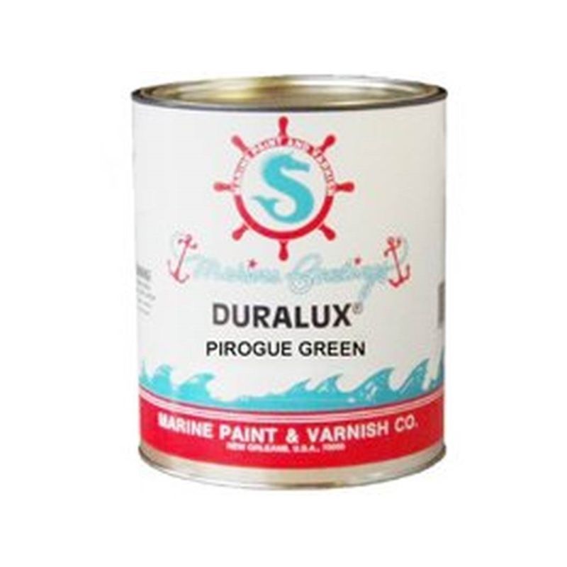 Duralux M746-4 Marine Enamel, Flat, Pirogue Green, 1 qt Can Pirogue Green