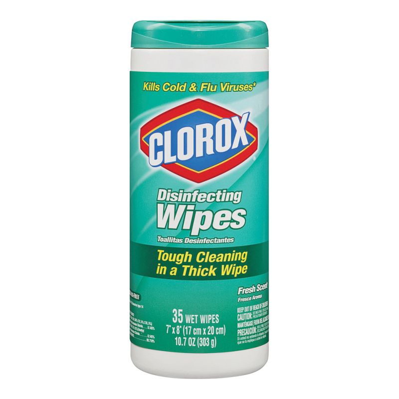 Clorox 01593 Disinfecting Wipes, Liquid, Fresh, White White