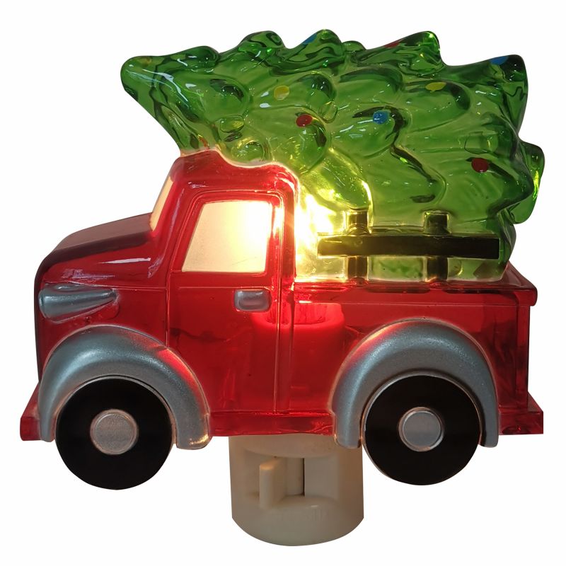 Santas Forest 65607 Light Night Truck with Tree, 120 V, 5 (Bulb) W, Soft White Light, 3500 hr Average Life Red &amp; Green (Pack of 24)